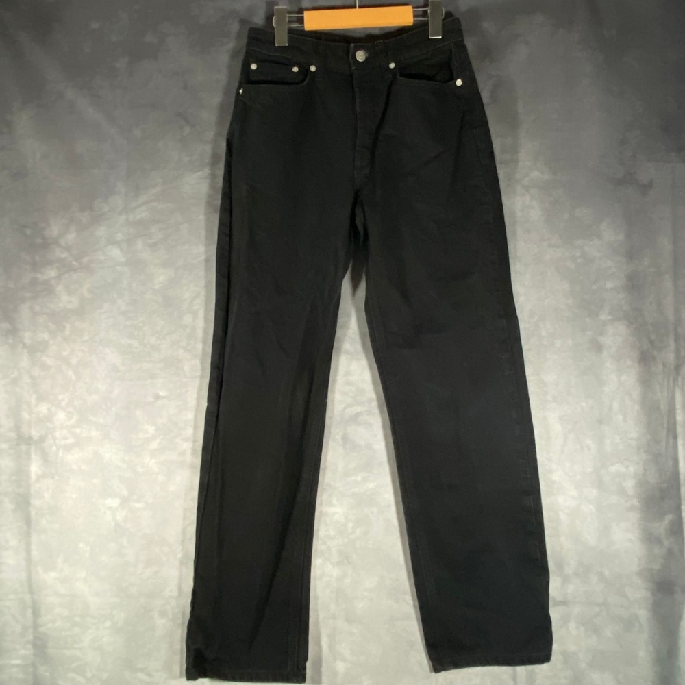Zara Men Black Jeans Sz 30x30 Dark Wash Slim Fit Straight Leg Stretch